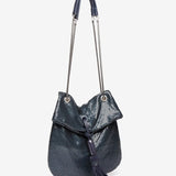 Bolso de hombro y metálico en azul