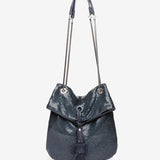 Bolso de hombro y metálico en azul