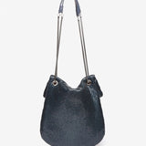 Bolso de hombro y metálico en azul