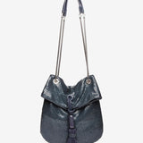 Bolso de hombro y metálico en azul