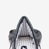 Bolso de hombro y metálico en azul