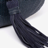 Bolso de hombro y metálico en azul