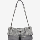 Silver metallic mesh party bag