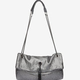 Silver metallic mesh party bag