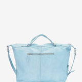 Bolso shopper de mujer de piel trenzada en turquesa