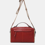 Red leather shoulder bag