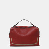 Red leather shoulder bag