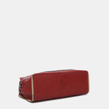 Red leather shoulder bag