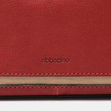 Red leather shoulder bag
