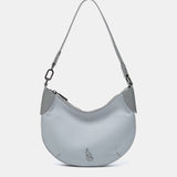 Kleine Schultertasche aus grauem Leder