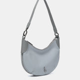 Kleine Schultertasche aus grauem Leder