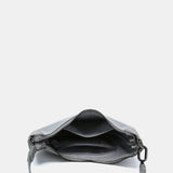 Kleine Schultertasche aus grauem Leder