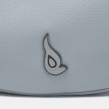Kleine Schultertasche aus grauem Leder