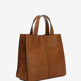 Bolso shopper en piel cognac