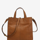Bolso shopper en piel cognac