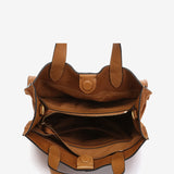 Bolso shopper en piel cognac