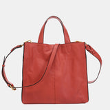 Bolso shopper en piel coral