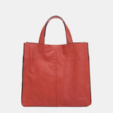 Bolso shopper en piel coral