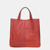 Bolso shopper en piel coral