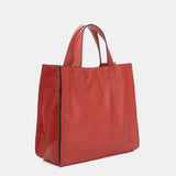 Bolso shopper en piel coral
