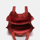 Bolso shopper en piel coral