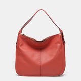 Borsa a tracolla in pelle corallo