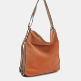 Bolso - mochila en serraje naranja