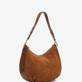 Bolso de hombro en serraje cognac