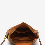 Bolso de hombro en serraje cognac