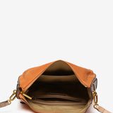 Bolso de hombro en serraje naranja