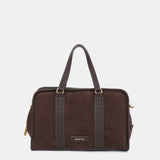 Bolso de mano en serraje marrón
