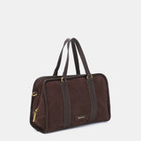 Bolso de mano en serraje marrón