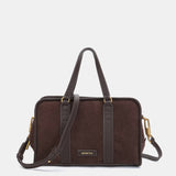 Bolso de mano en serraje marrón