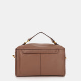 Kleine Bandolera in Taupe Leder