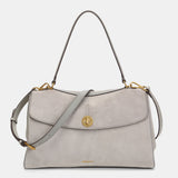 Bolso de hombro en serraje gris