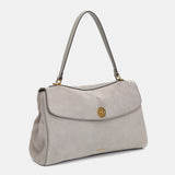 Bolso de hombro en serraje gris