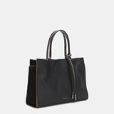 Schwarze Lederhandtasche