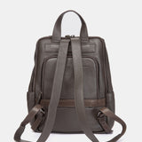 Mochila en piel y serraje gris