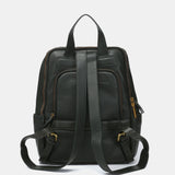 Mochila en piel y serraje verde