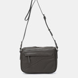 Shoulder bag in grey leather and suede