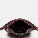 Bolso de hombro en piel y serraje burdeos