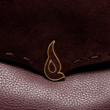 Bolso de hombro en piel y serraje burdeos