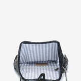Women's baguette style metallic mesh evening bag in black