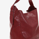 Bolso hobo de mujer de piel en burdeos
