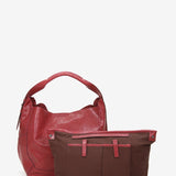 Bolso hobo de mujer de piel en burdeos