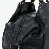 Bolso bowling de mujer de piel en negro