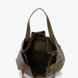 Bolso shopper de mujer de piel en verde