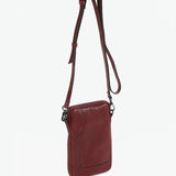 Bolso para el móvil de mujer de piel en burdeos