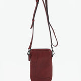 Bolso para el móvil de mujer de piel en burdeos