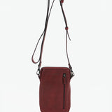 Bolso para el móvil de mujer de piel en burdeos